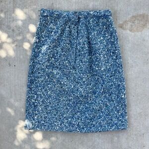 VTG 60s Union Made Sears Blue‎ Twill Pencil Skirt